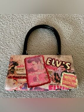 Elvis Sequin Accent Top-Handle Women’s Bag in Pink